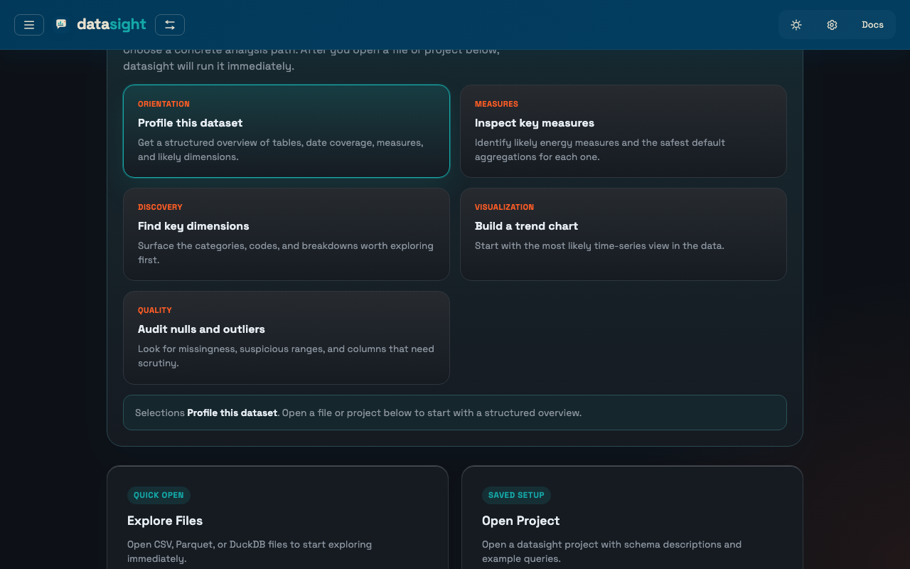 Landing page with starter workflows